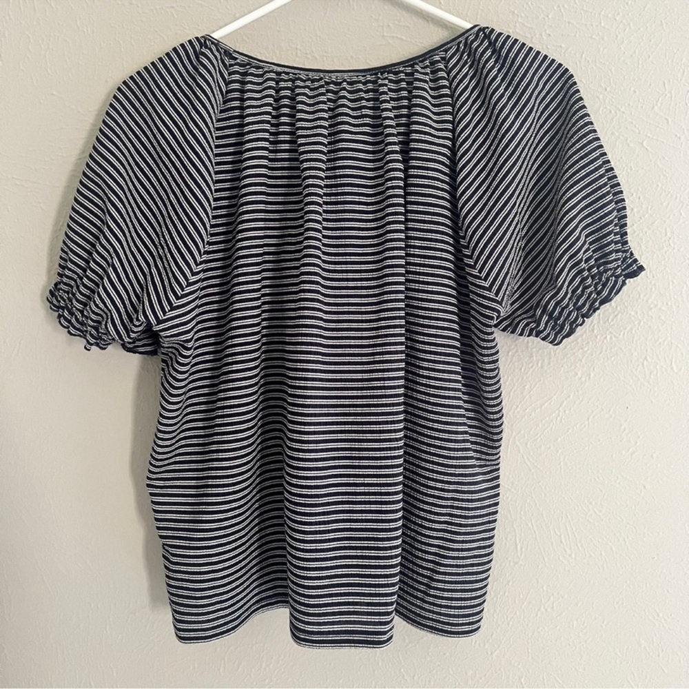 Madewell Texture And Thread Stripe Nwt Rouched Ne… - image 8